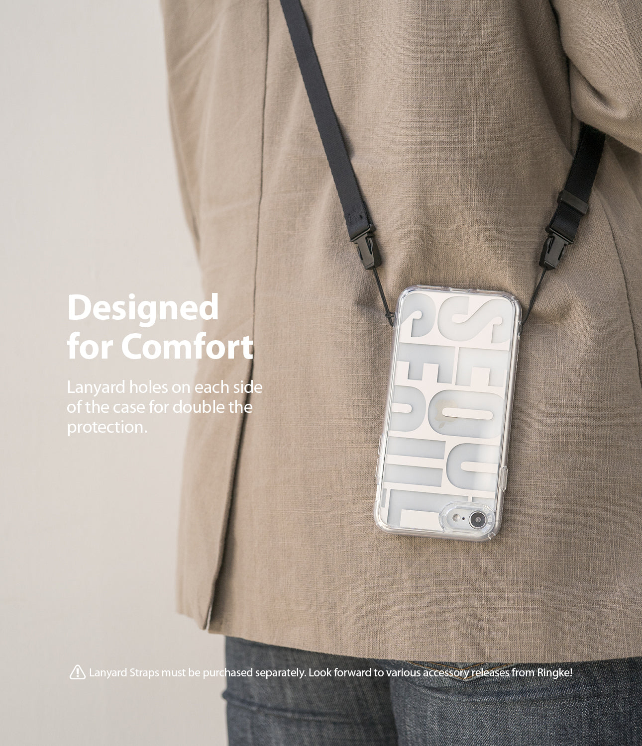 lanyard holes on each side of the case for double the protection