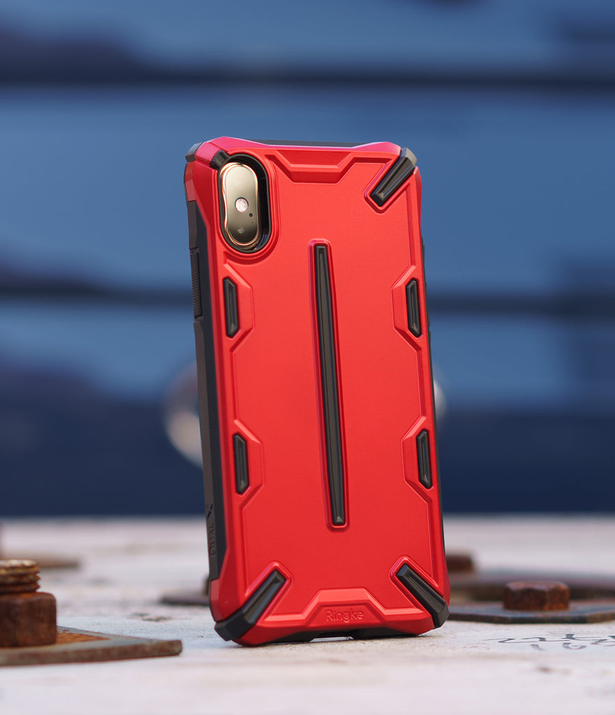 ringke dual-s for iphone xs case cover main iron red