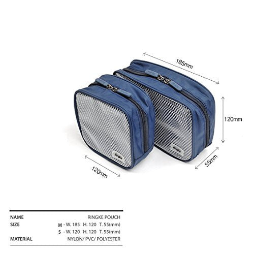 ringke pouch travel organizer bag multi function travel portable pouch mesh transparent vinyl window zippered top divided pockets tidy electric gadgets accessories cosmetic bag