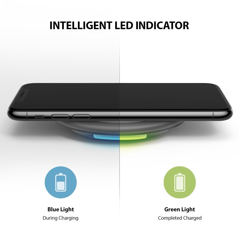 intelligent LED indicator. blue light during charging and green light when charging completed