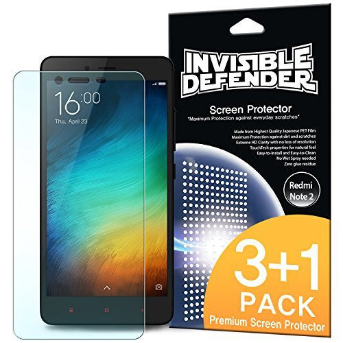 redmi note 2, ringke invisible defender 3+1 pack screen protector