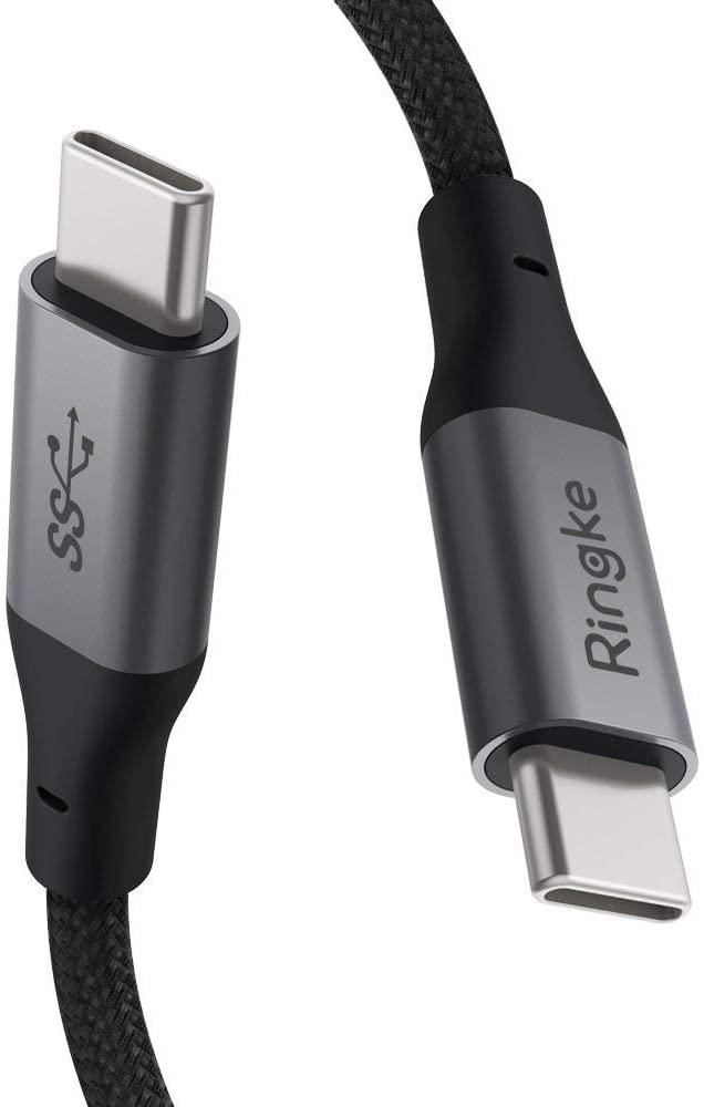 Ringke USB Type C to C Cable (4ft) Universal Compatibility Tangle Free Cotton Braided High-Speed 5Gbps