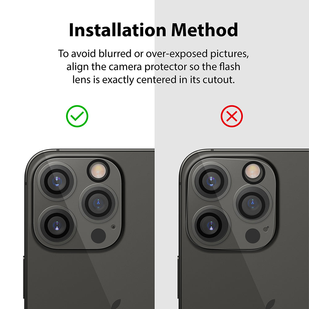 iPhone 13 Pro / 13 Pro Max | Camera Protector Glass [3 Pack] - Installation Method.
