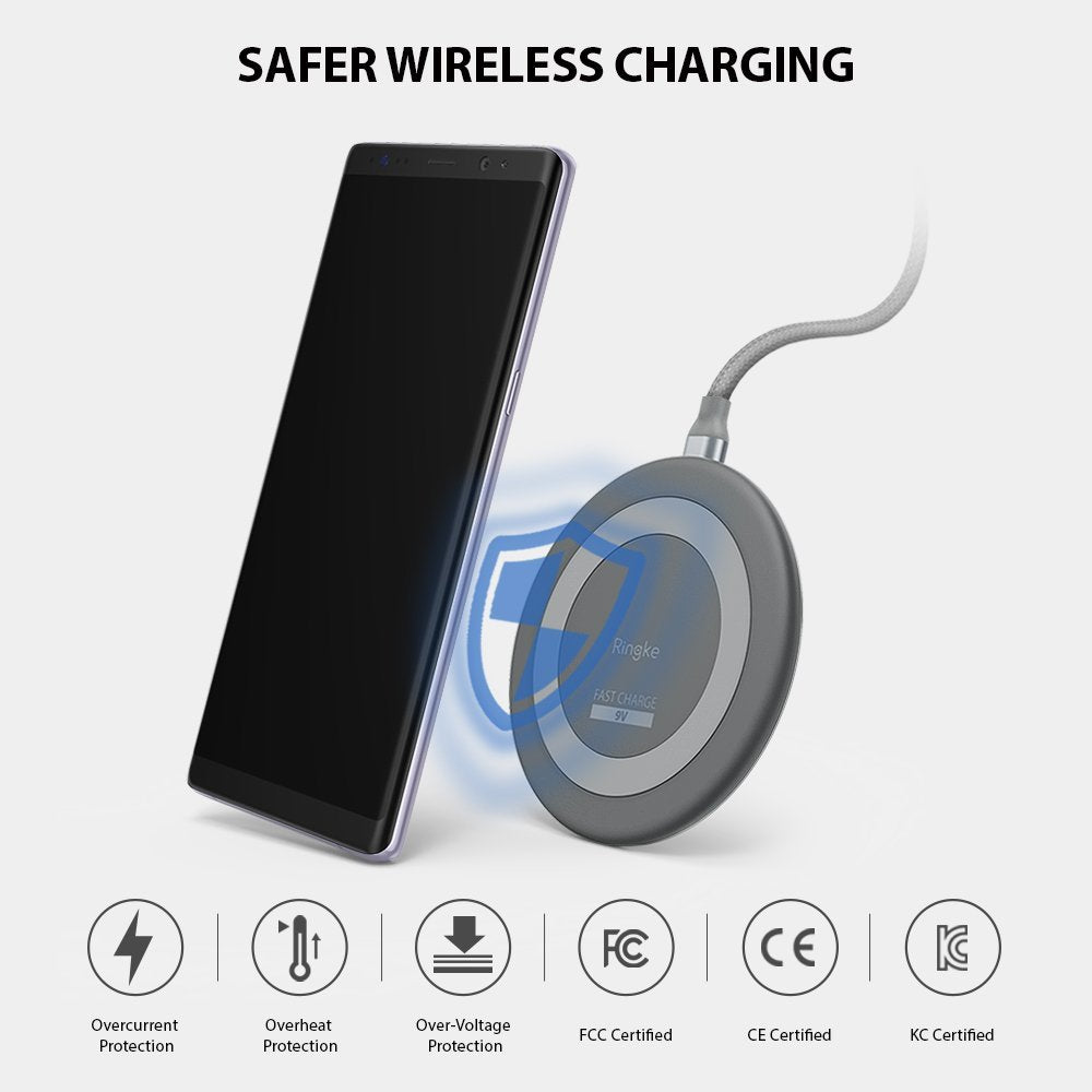 safer wireless charging with overcurrent and overheating protection. FCC, CE, KC certified