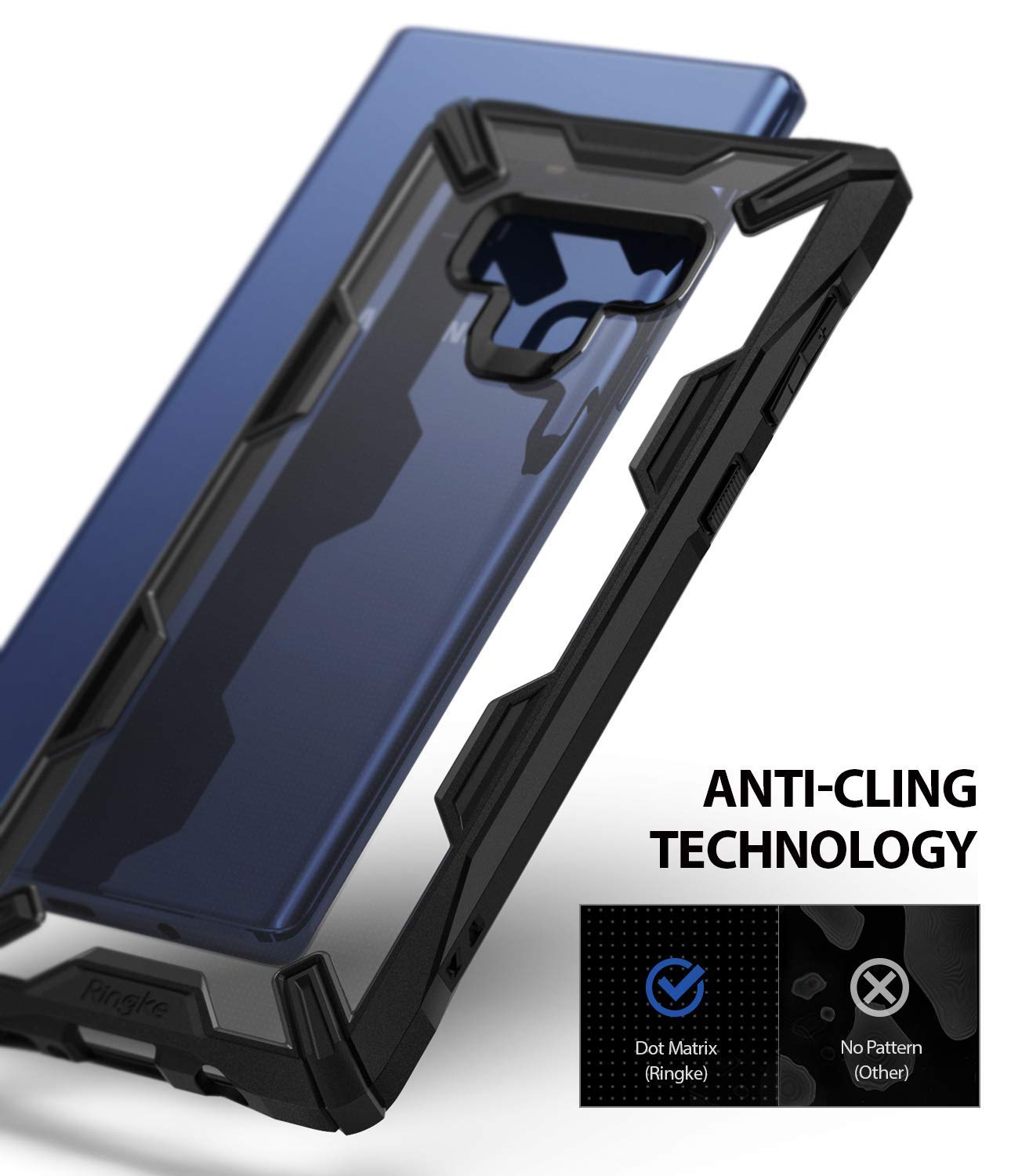 anti cling micro dot matrix to prevent rainbow effect on the back
