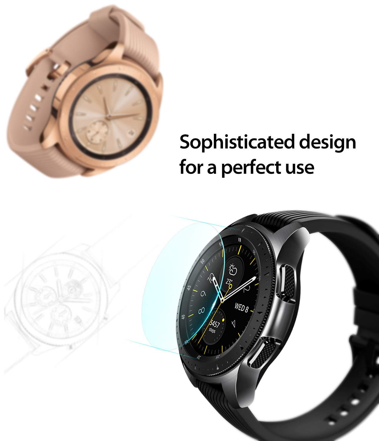 samsung galaxy watch mm invisible defender glass sophisticated design