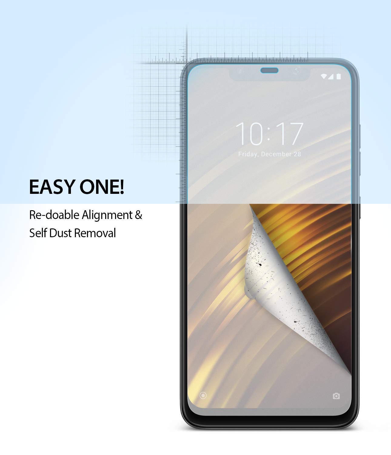 xiaomi pocophone f1 dual easy full cover screen protector 2 pack