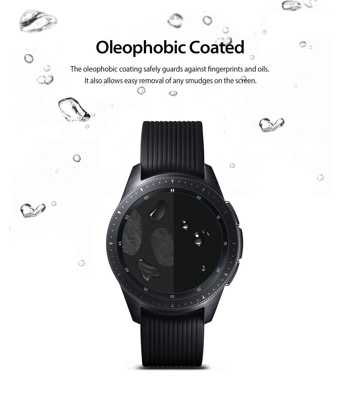 samsung galaxy watch mm invisible defender glass oleophobic coated