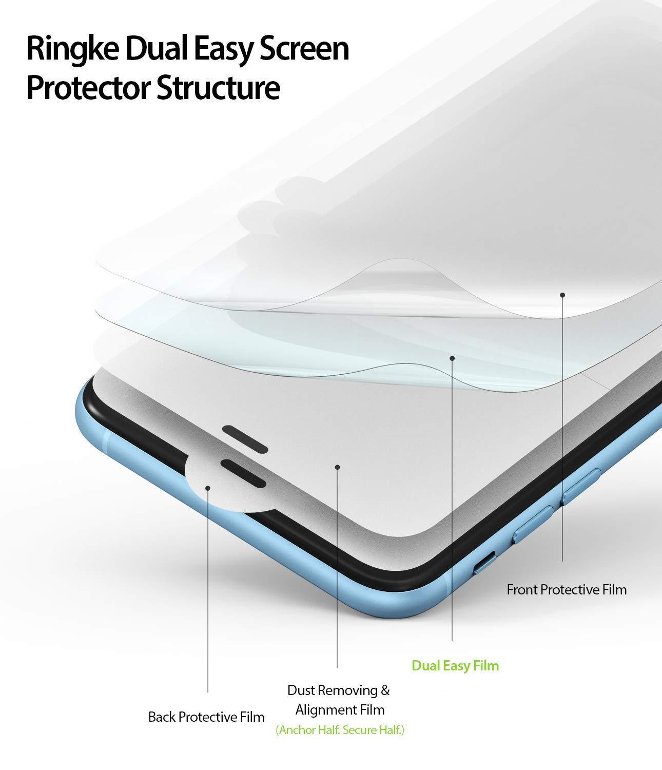 ringke dual easy film for iphone xr screen protector layered