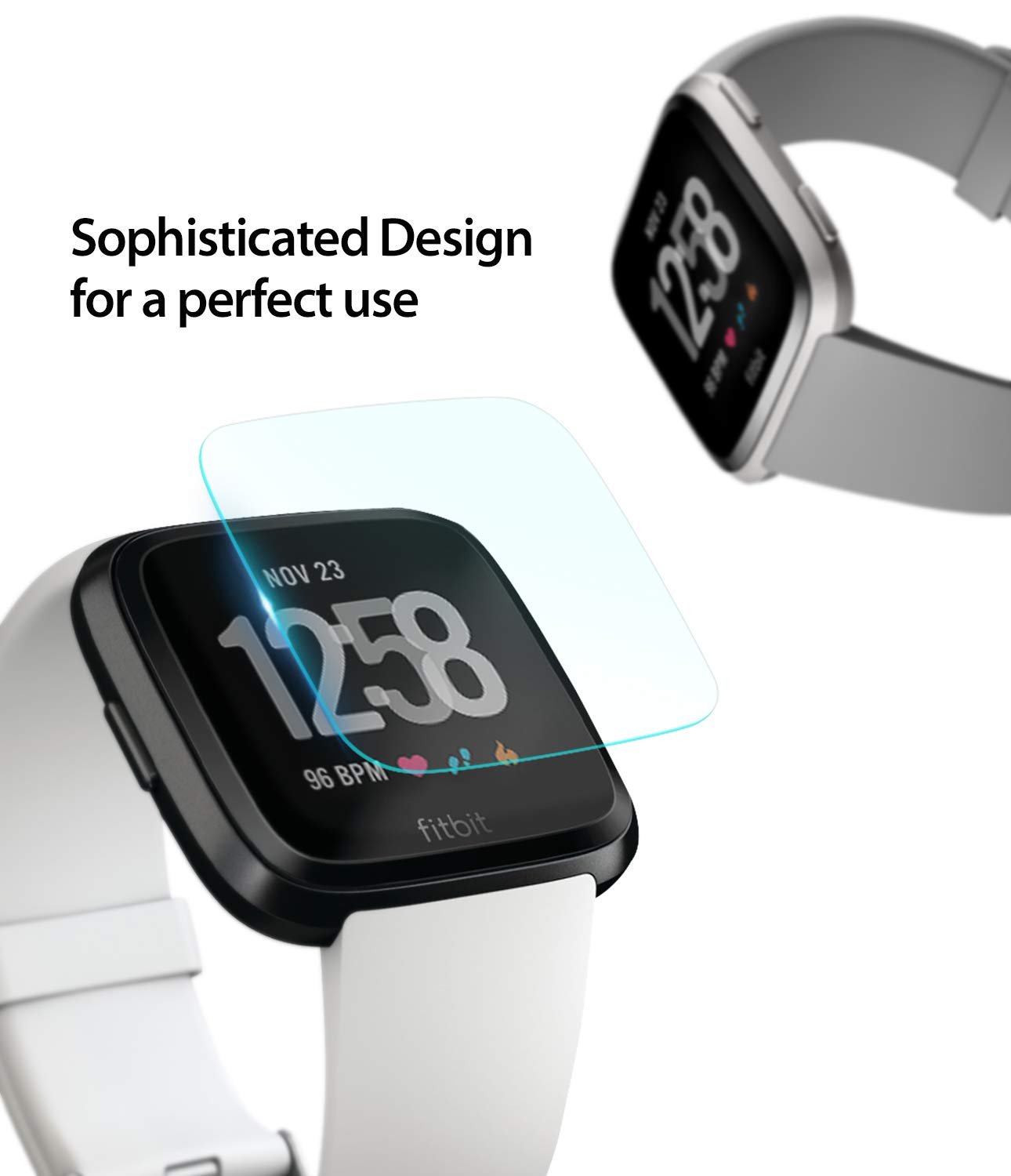 Fitbit Versa Screen Protector Invisible Defender Glass, sophisticated design