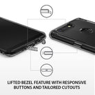 lifted bezel feature with responsive buttons