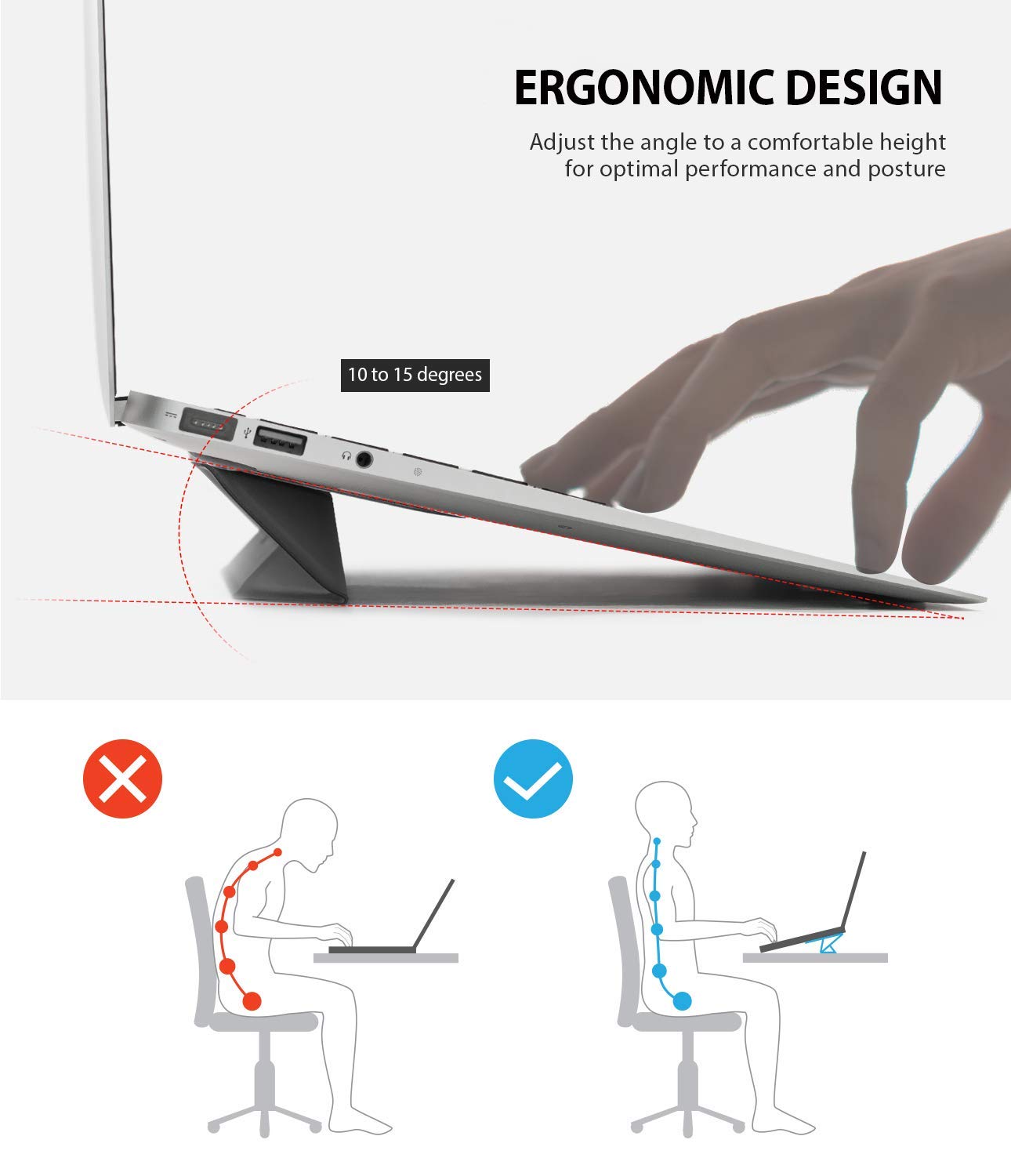 ringke laptop stand ergonomic design and angle adjustment