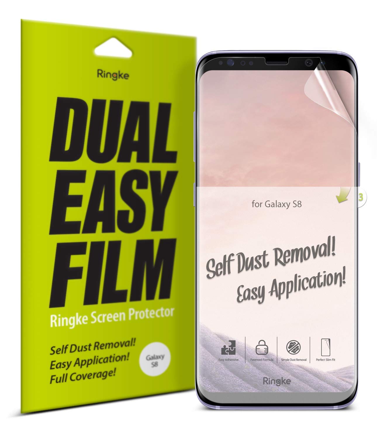galaxy s8 dual easy full cover screen protector 2 pack