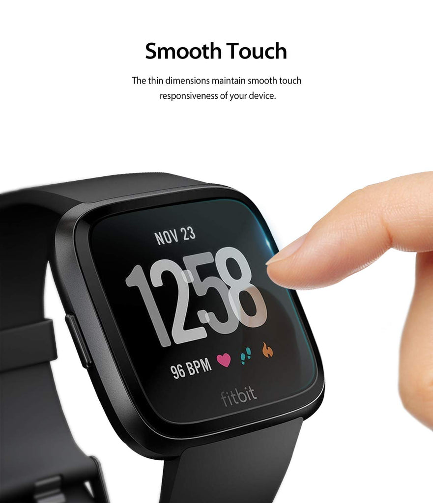 Fitbit Versa Screen Protector Invisible Defender Glass, smooth touch