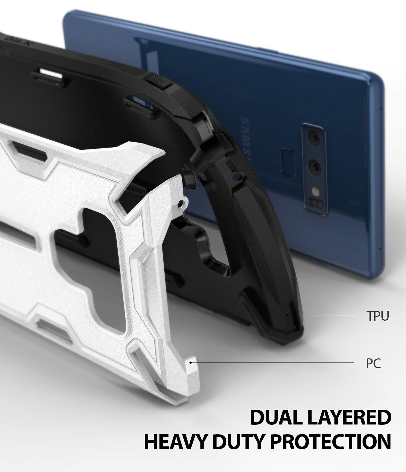 dual layer heavy duty protection with pc and tpu