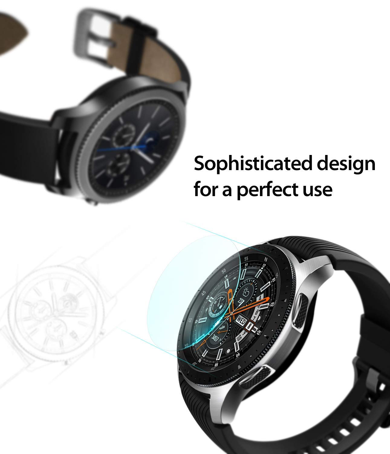 samsung galaxy watch mm gear s3 invisible defender glass sophisticated design