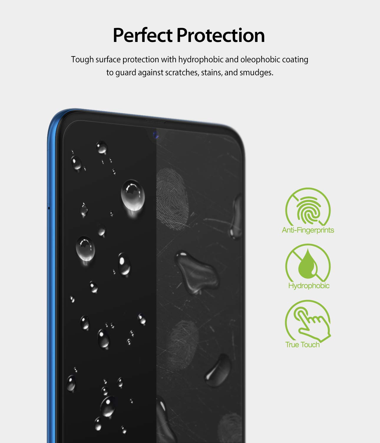 perfect protection with hydrophobic and oleophobic coating