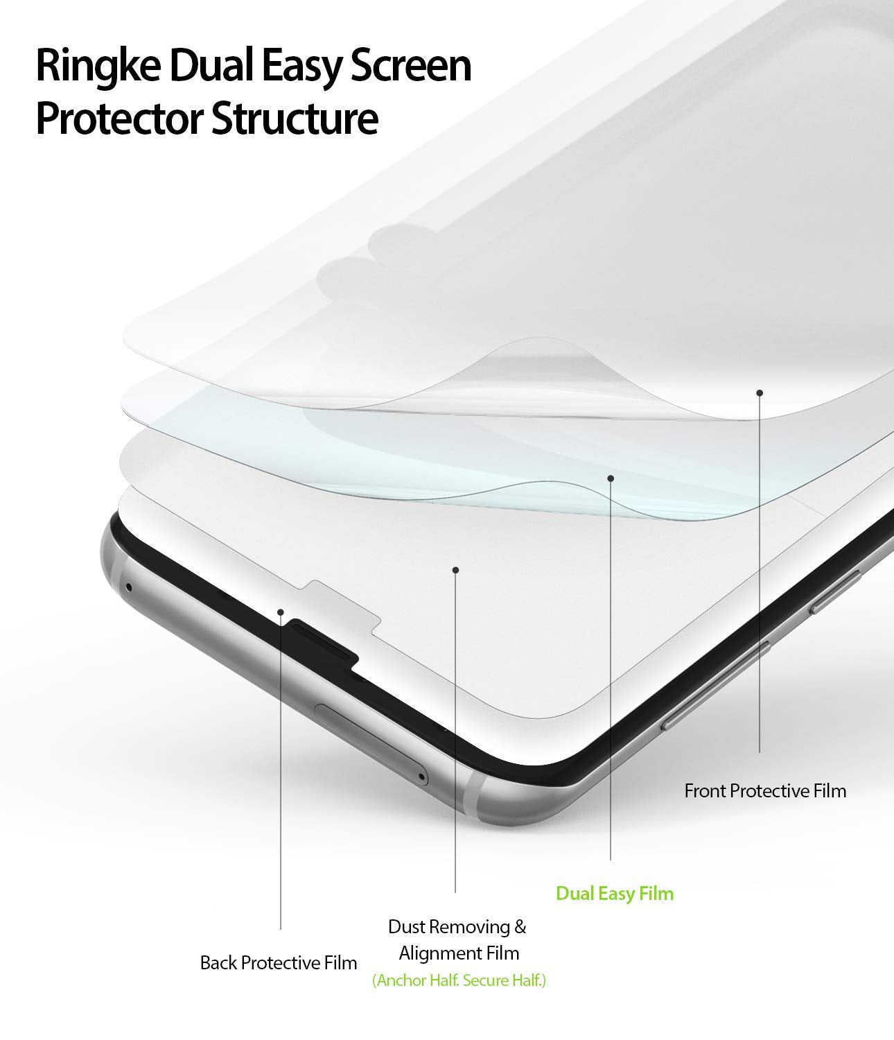 galaxy s8 plus dual easy full cover screen protector 2 pack