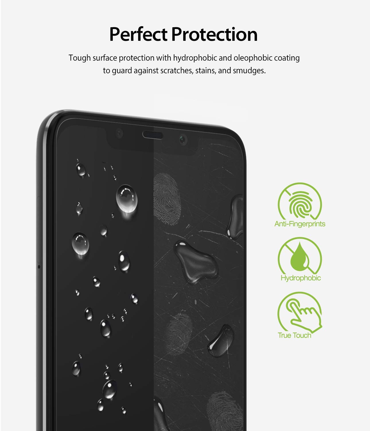 tough surface protection with hydro and oleophobic coating