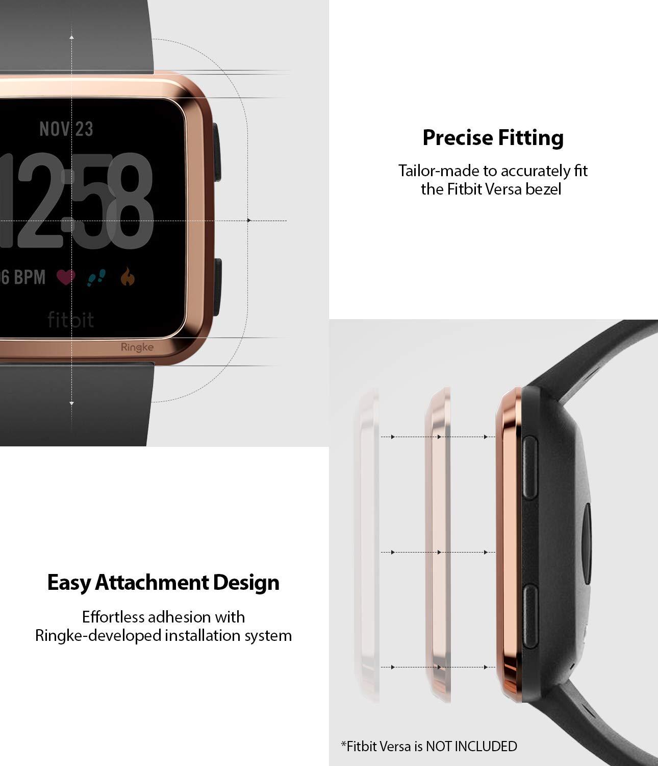 Ringke Bezel Styling Designed for Fitbit Versa Case Cover, Rose Gold - FW-V-02, exact fit