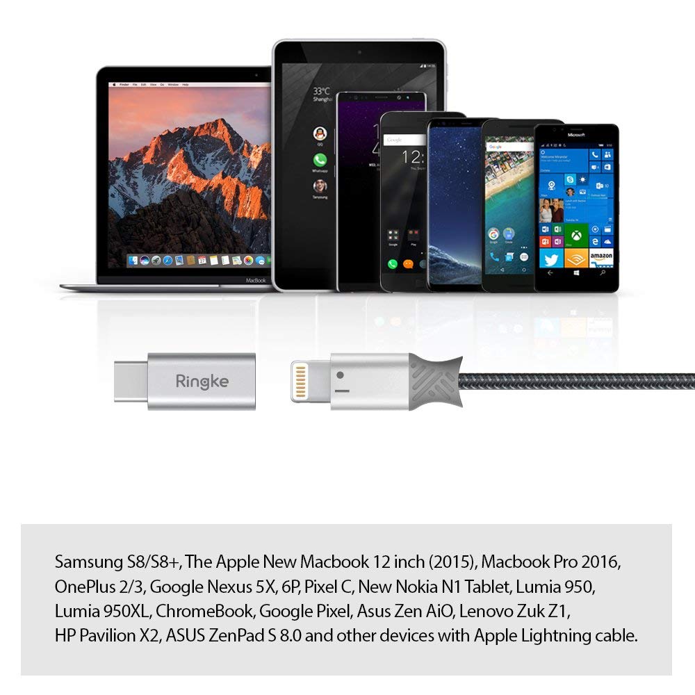apple 8 pin lightning to type c gender adapter