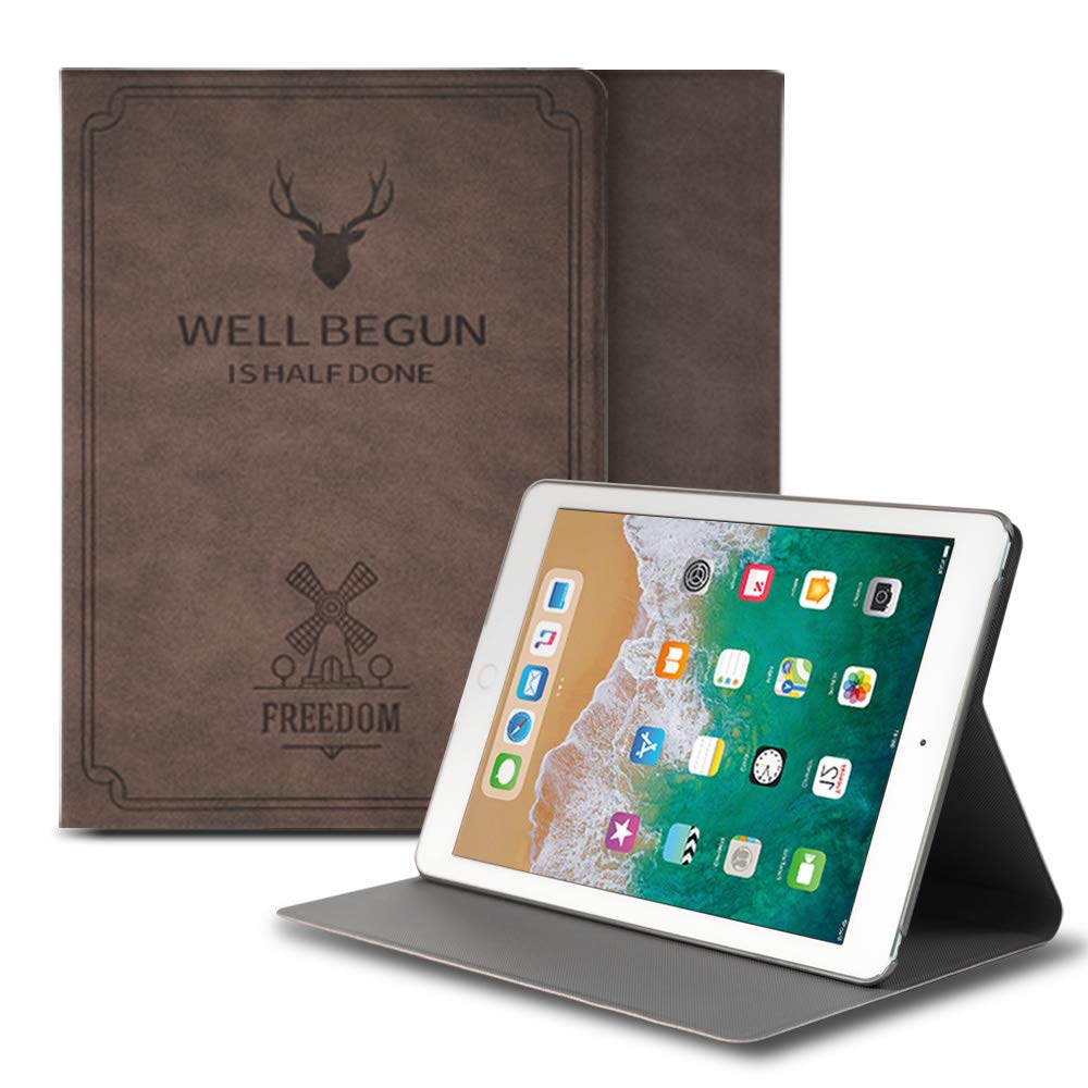 ringke smart cover design leather stand case for ipad pro 2016 9 7 - dark brown