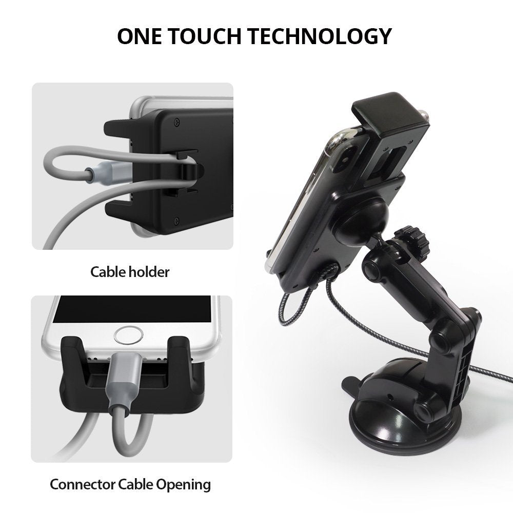 ringke monster car mount - one touch technology with cable organization
