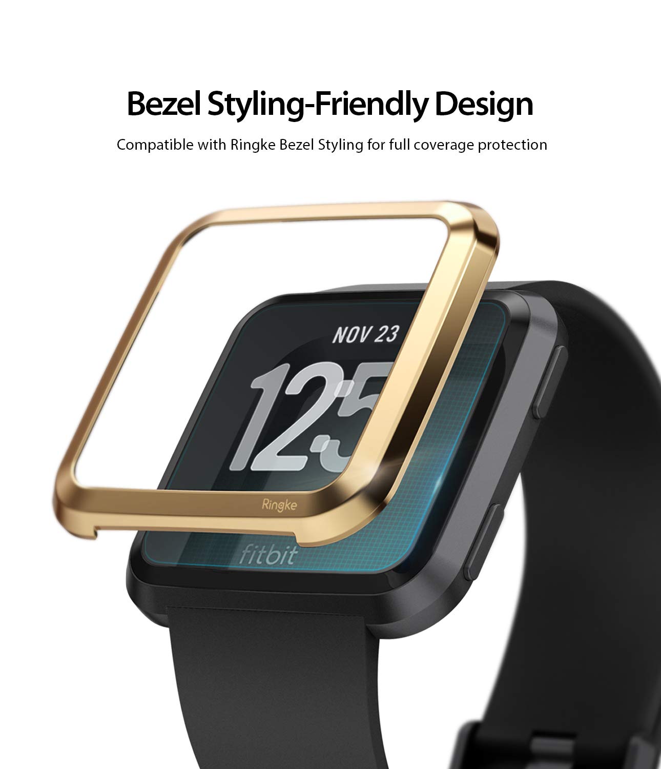 Fitbit Versa Screen Protector Invisible Defender Glass, ringke bezel styling friendly design