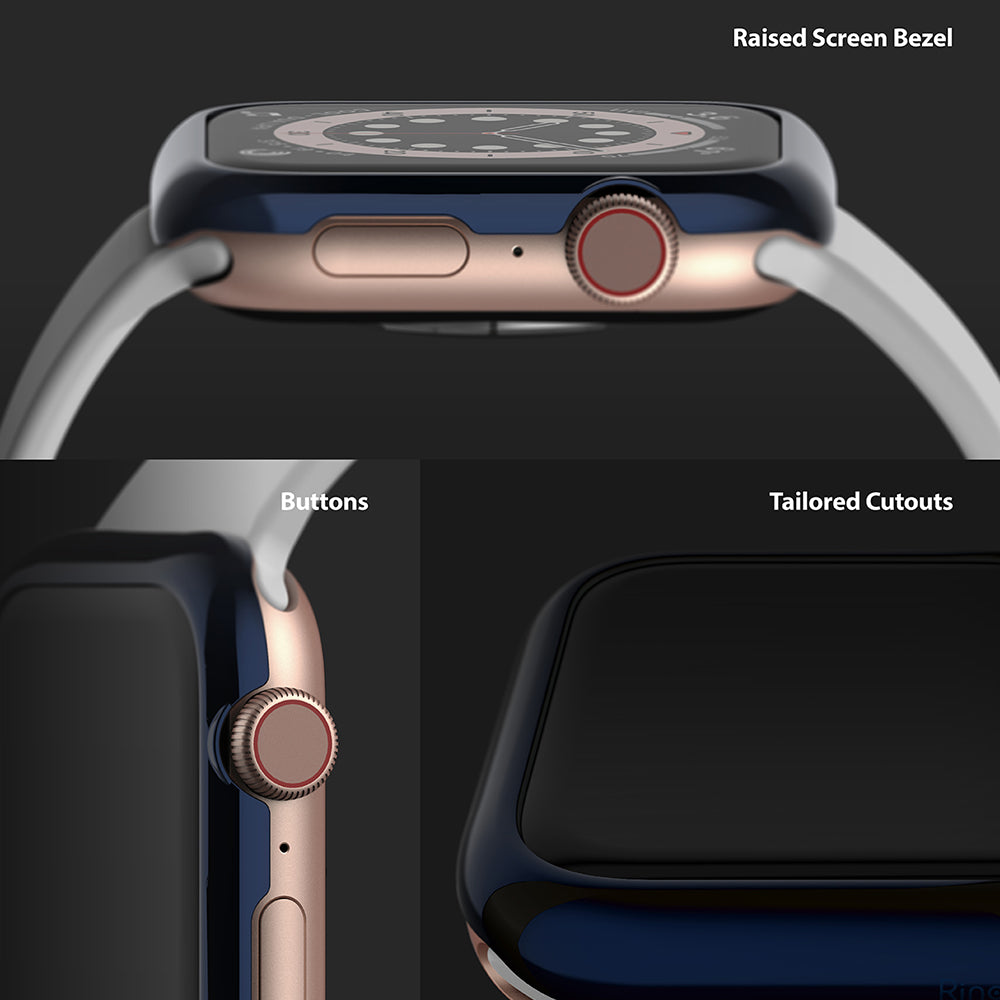 raised screen bezel with precise button cutouts