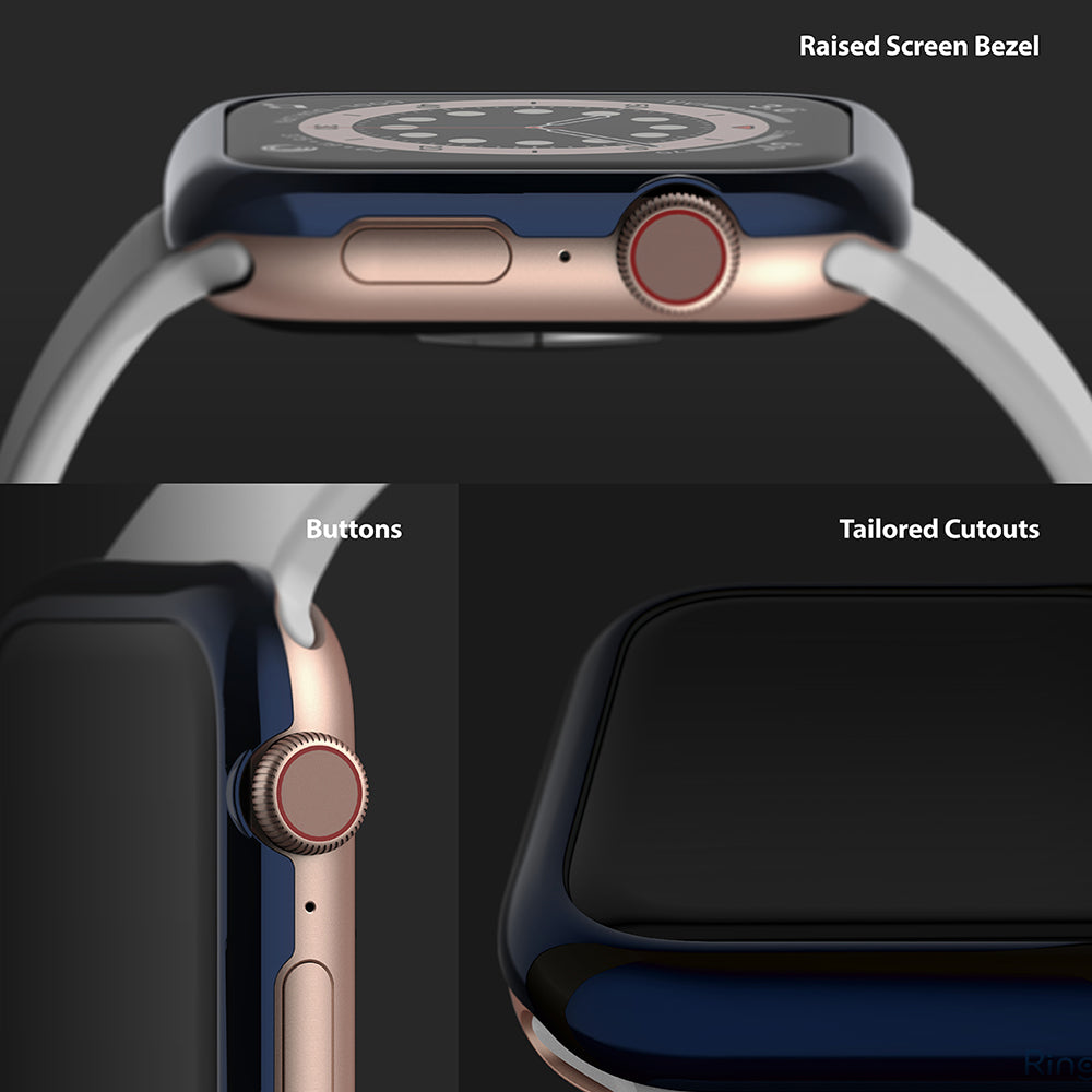 raised screen bezel, tailored cutouts