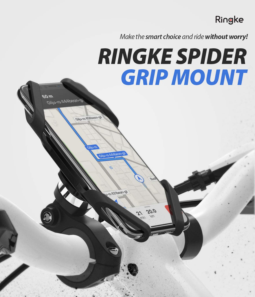 ringke spider grip bike mount with secure elastic bands
