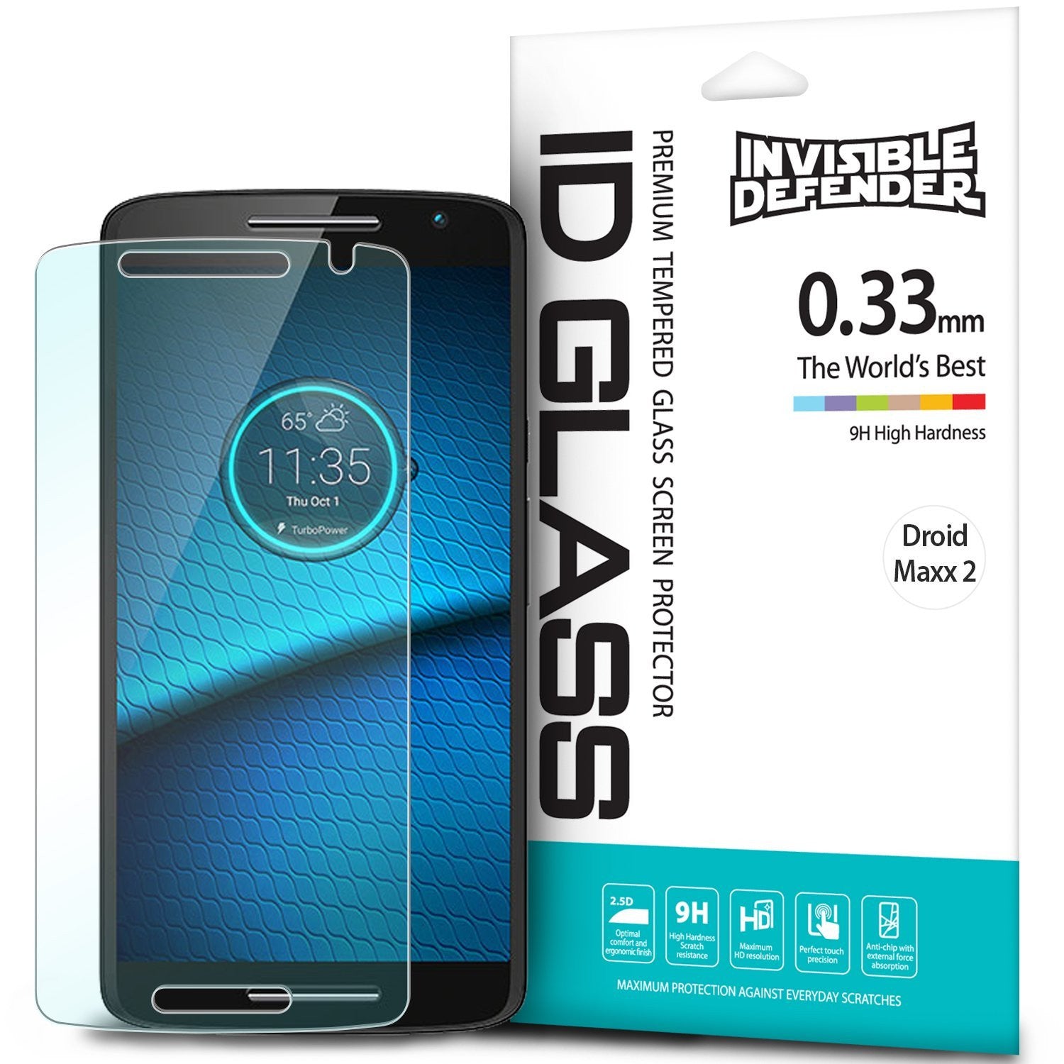 droid maxx 2 invisible defender tempered glass screen protector
