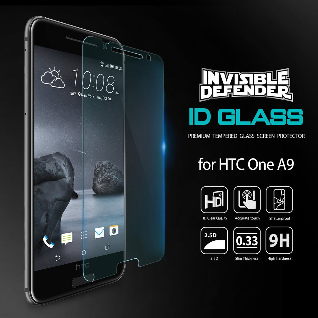 htc one a9 invisible defender tempered glass screen protector