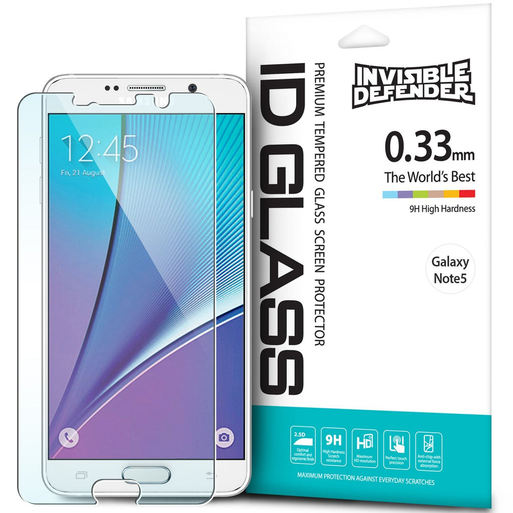 galaxy note 5 ringke invisible defender tempered glass screen protector