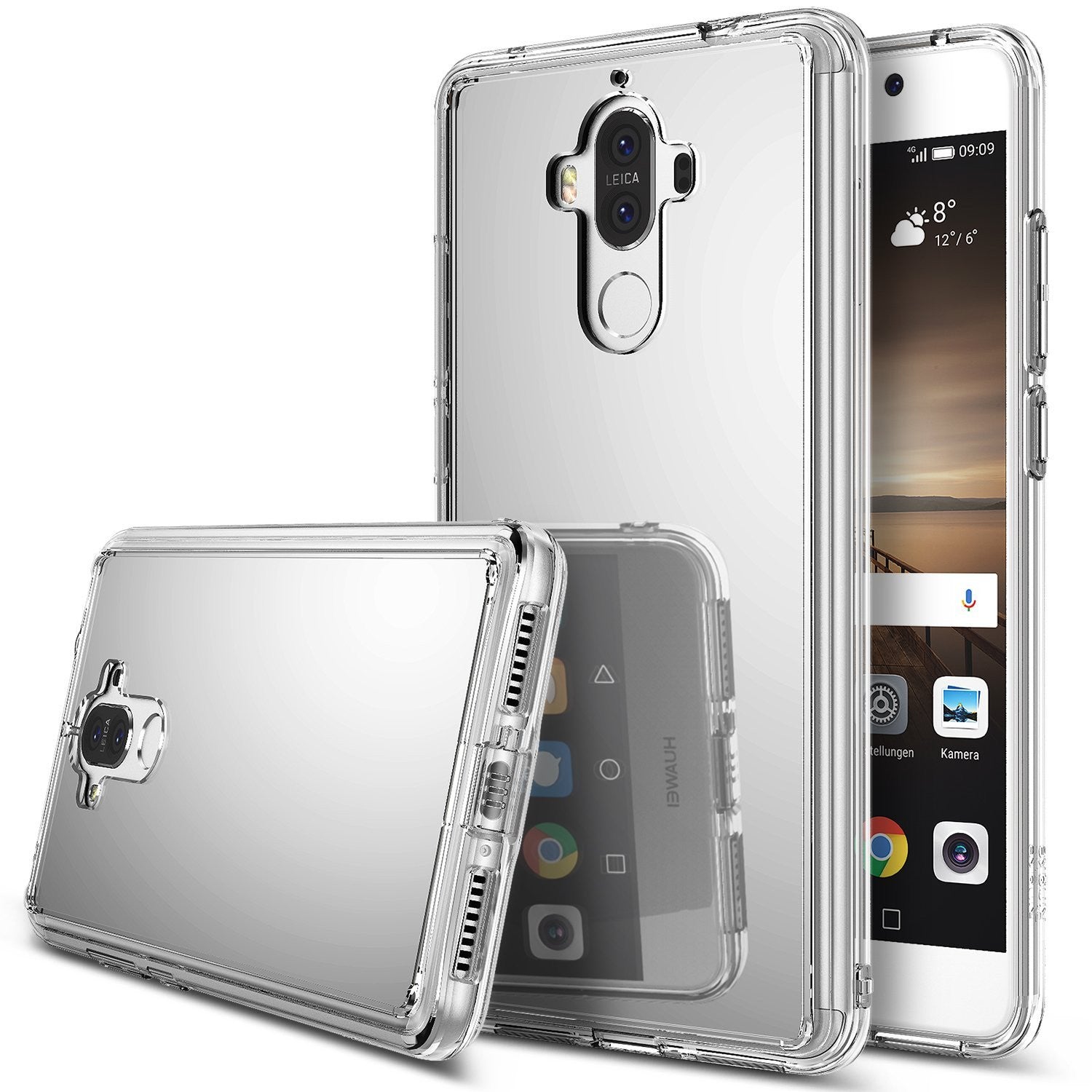 huawei mate 9 case ringke fusion case mirror case bright reflection radiant luxury mirror case silver