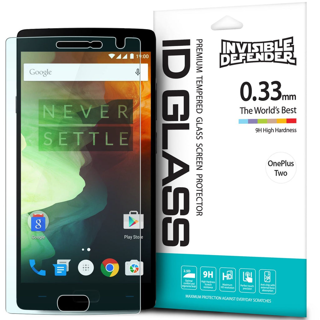 oneplus 2, ringke invisible defender 0.33mm tempered glass screen protector