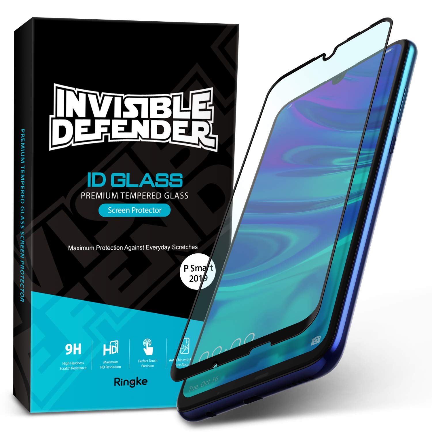 huawei p smart 2019 invisible defender glass full coverage screen protector