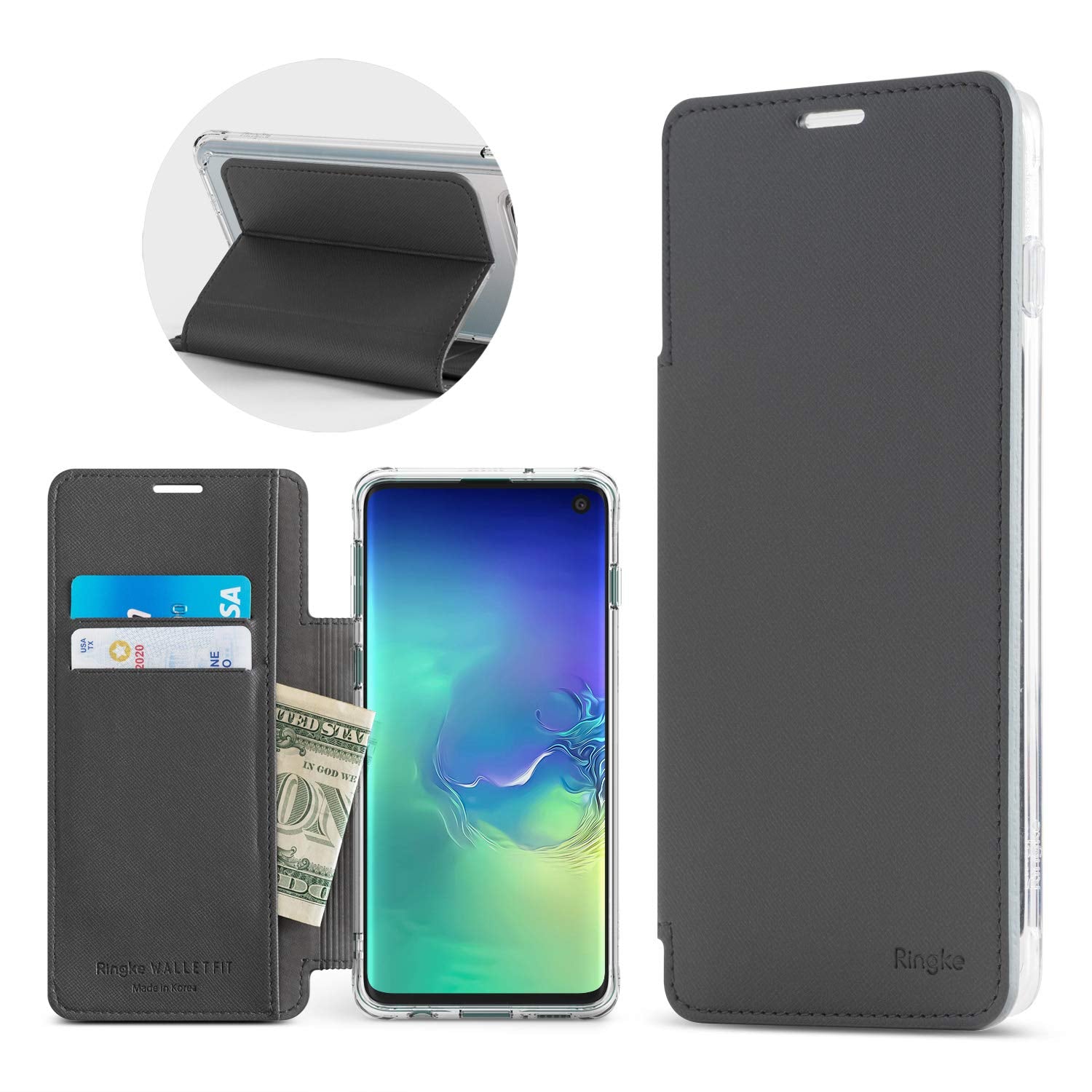 galaxy s10 wallet fit case ash gray