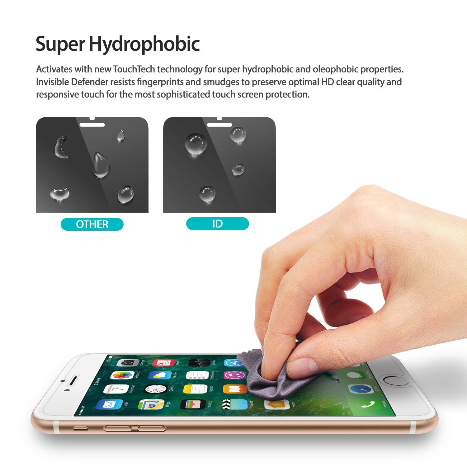 ringke invisible defender screen protector film for iphone 7 plus 8 plus main 4 pack