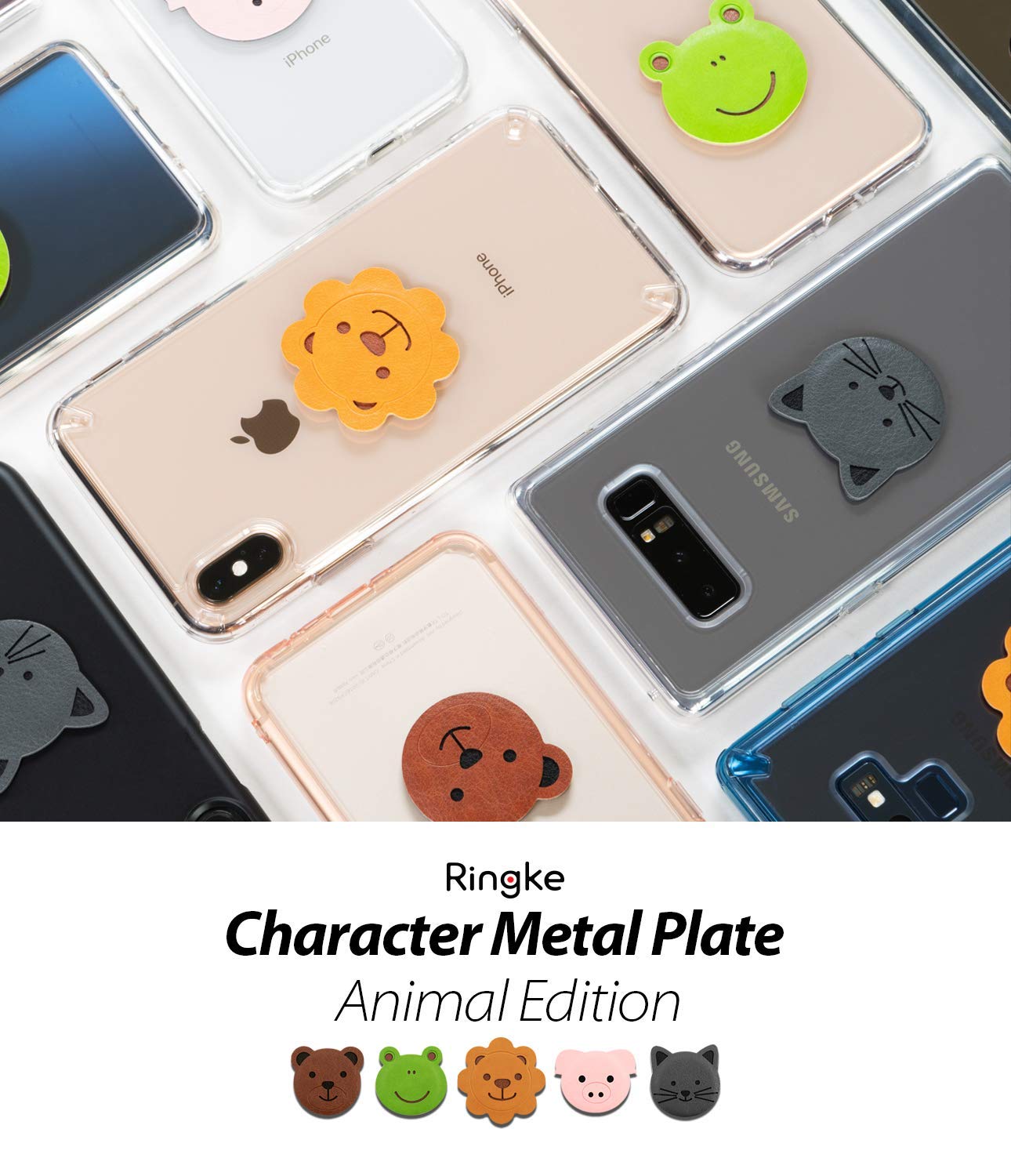 ringke magnetic character metal plate kit animal edition