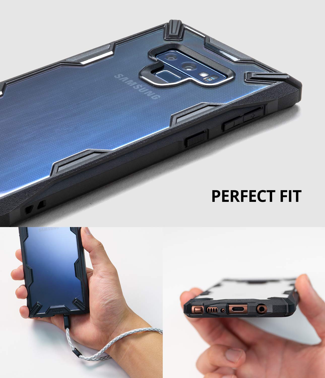 perfect fit with quikcatch strap access hole