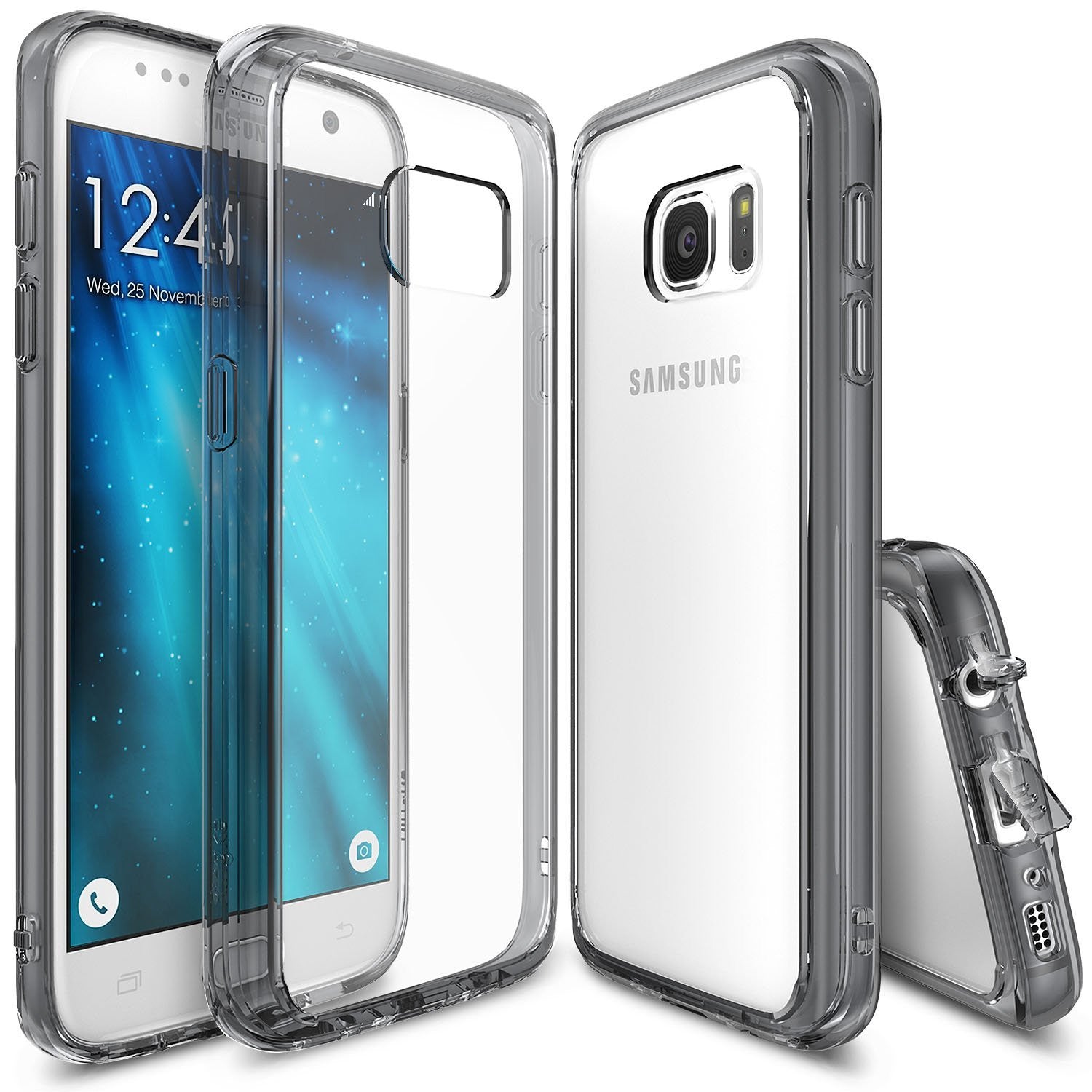 ringke fusion clear transparent hard back cover case for galaxy s7 smoke black