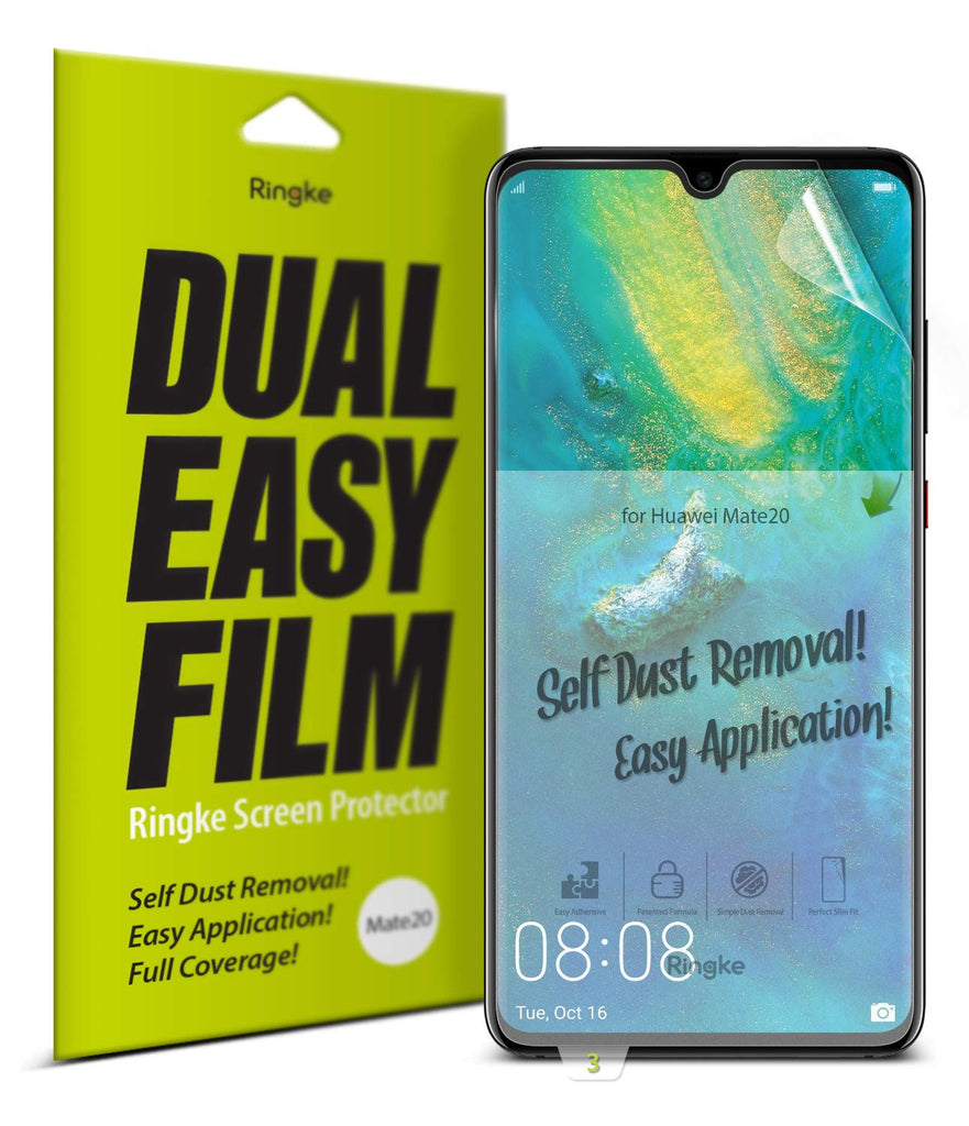 huawei mate 20 dual easy full cover screen protector 2 pack