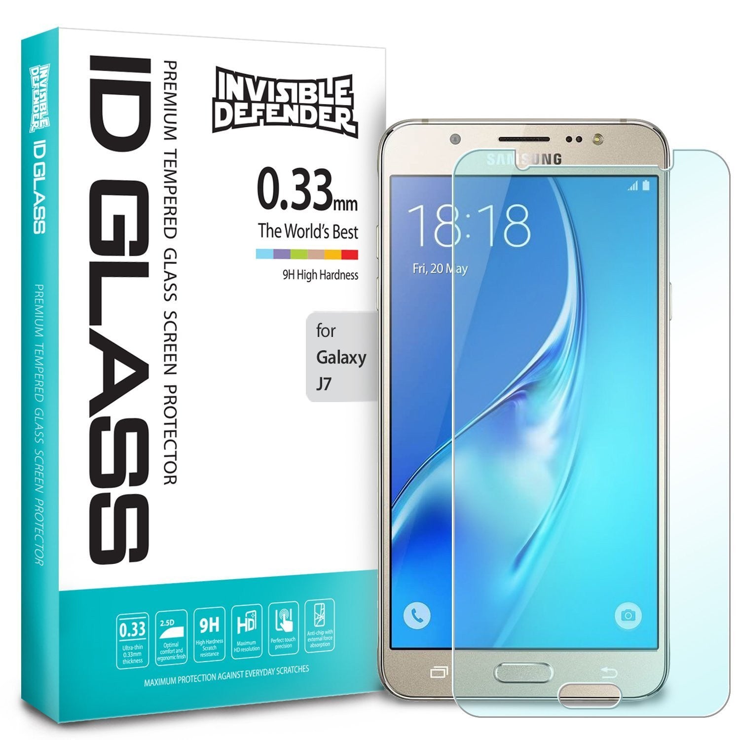 galaxy j5 2016 invisible defender tempered glass screen protector