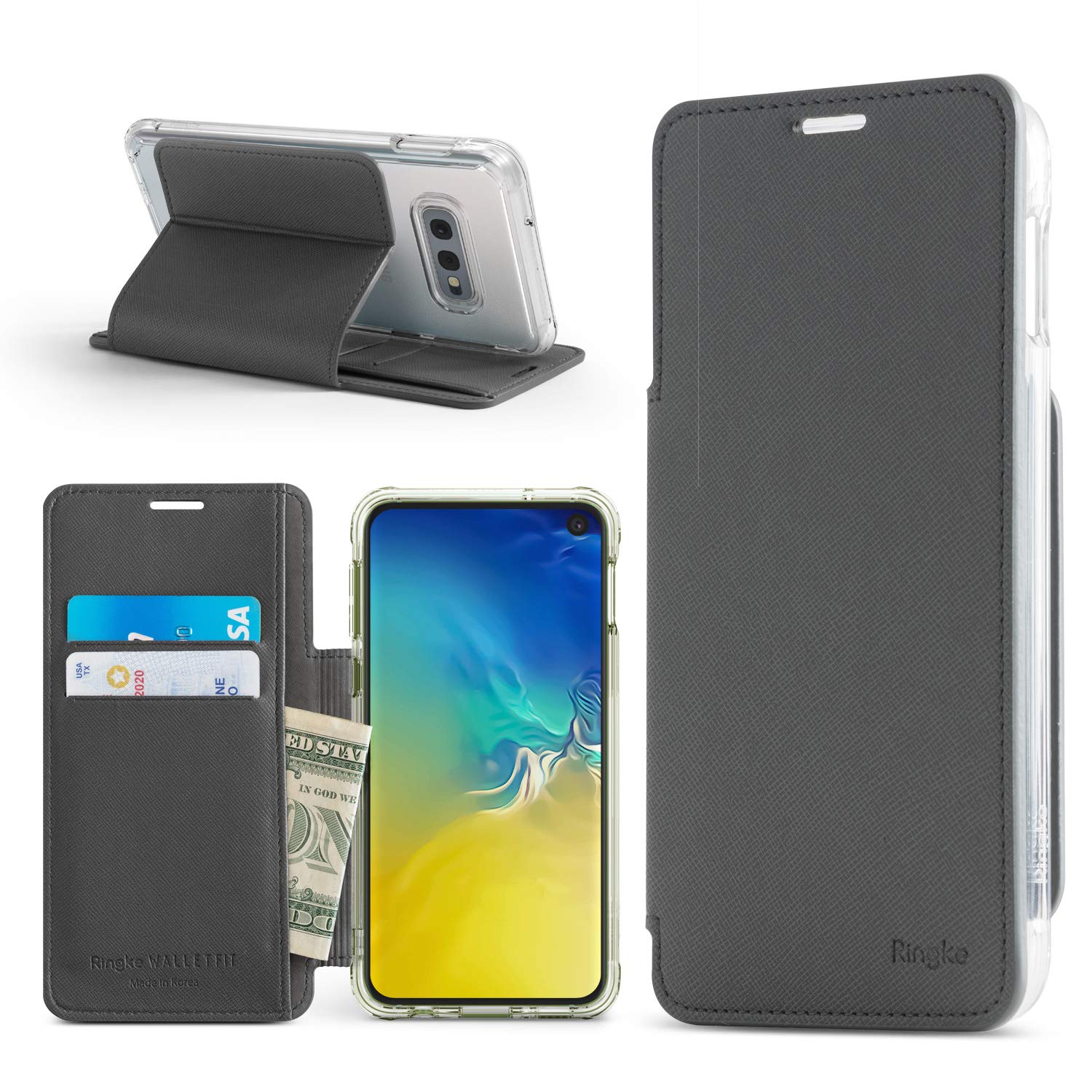 galaxy s10e wallet wallet-fit ash gray