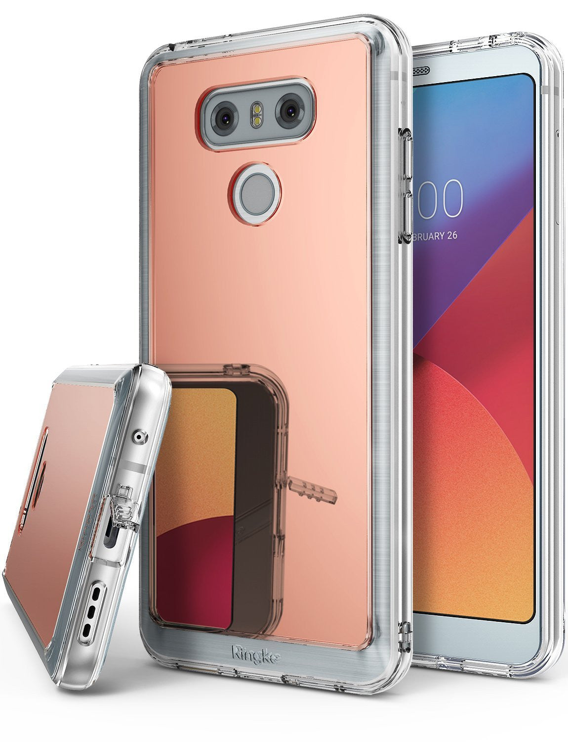 lg g6 ringke mirror case rose gold 