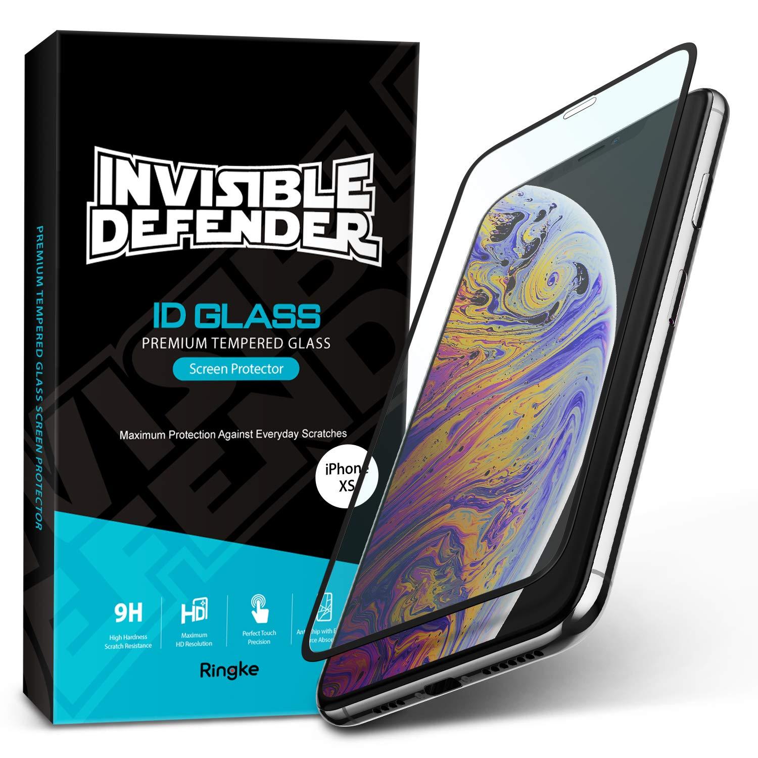 iphone xs invisible defender full coverage tempered glass 1 pack