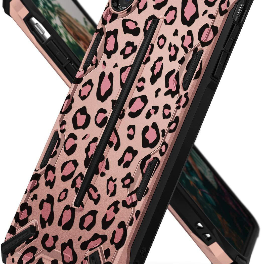 ringke dual-x for iphone xs case cover main leopard pink