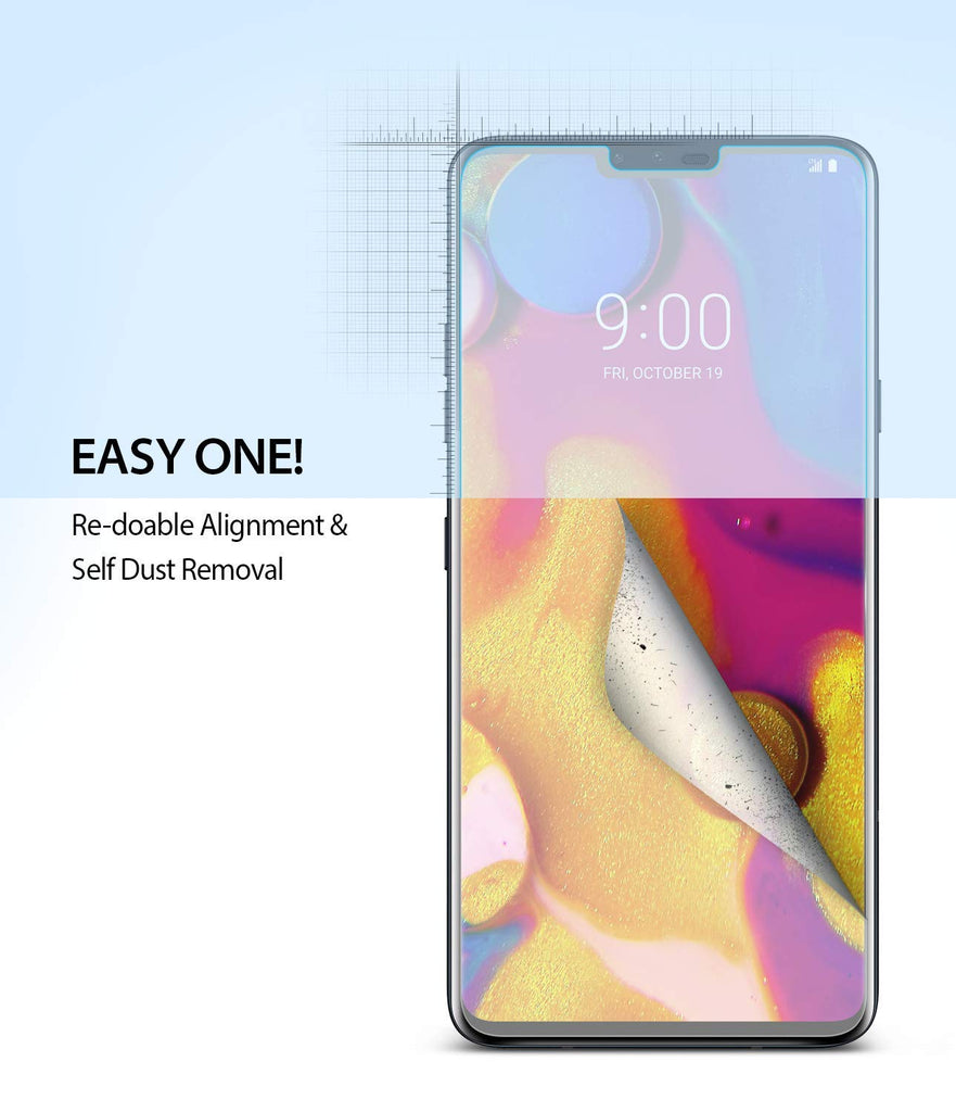 lg v40 thinq dual easy full cover screen protector 2 pack