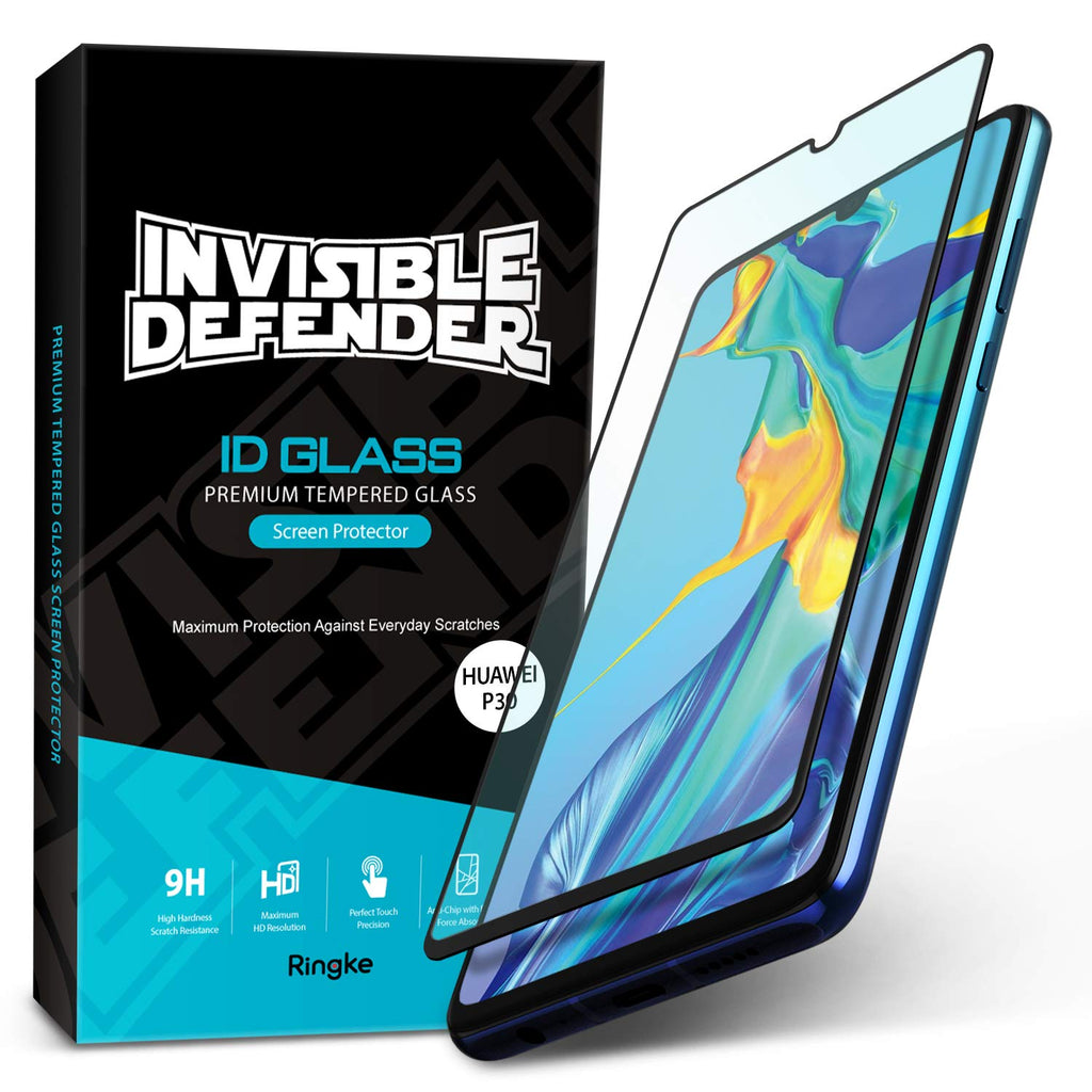 Huawei P30 [INVISIBLE DEFENDER GLASS] Full Coverage Tempered Glass